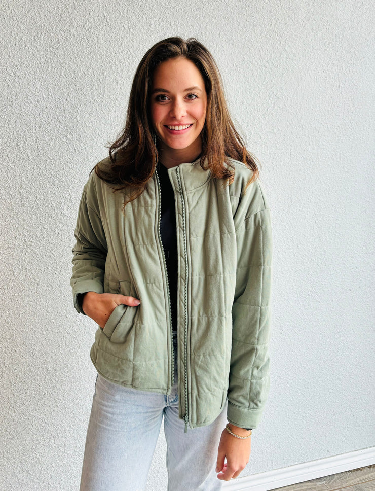 Z Supply Bonfire Jacket Palm Green