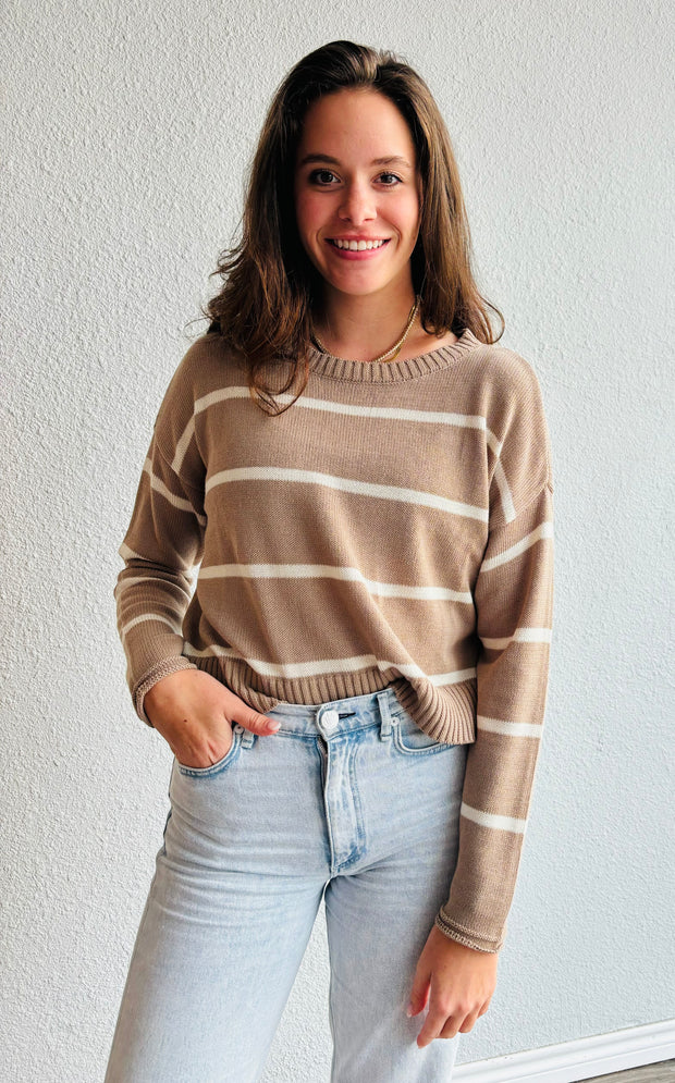 Z Supply Sienna Stripe Sweater Latte