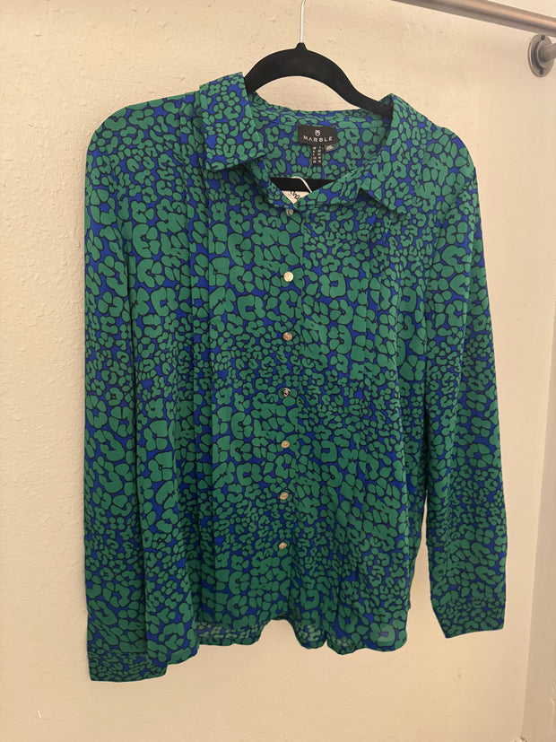 Marble 7141 Green/blue blouse