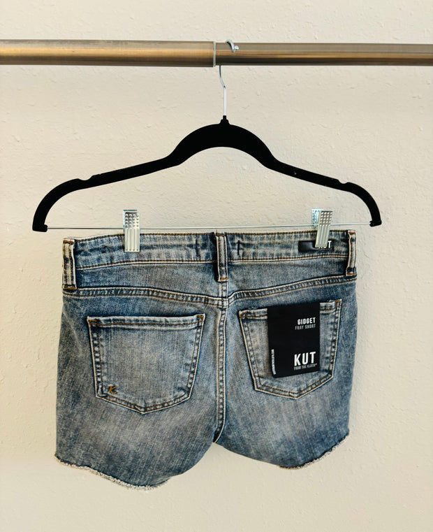 KUT Reflective Wash Gidget Denim Shorts