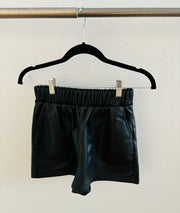 Steve Madden Faux Black Leather The Record Short