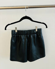 Steve Madden Faux Black Leather The Record Short