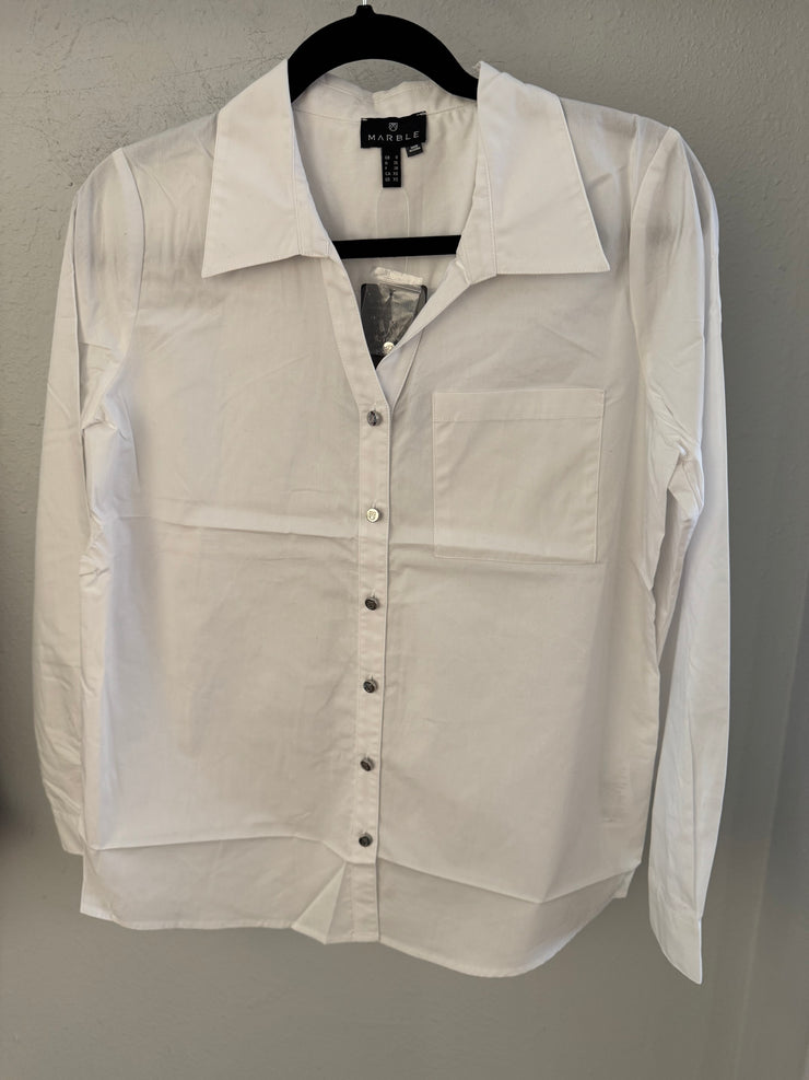 Marble F25 White Button Down- 8146