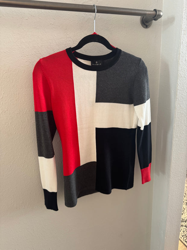 Marble Red/Grey/Black Sweater