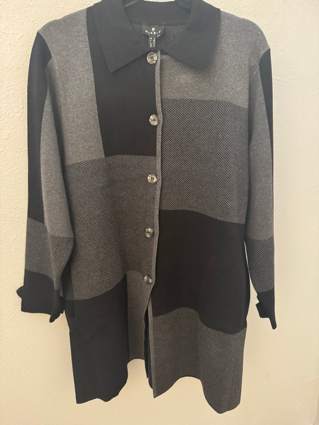 Marble Oversized Black/Grey Jacket 8110