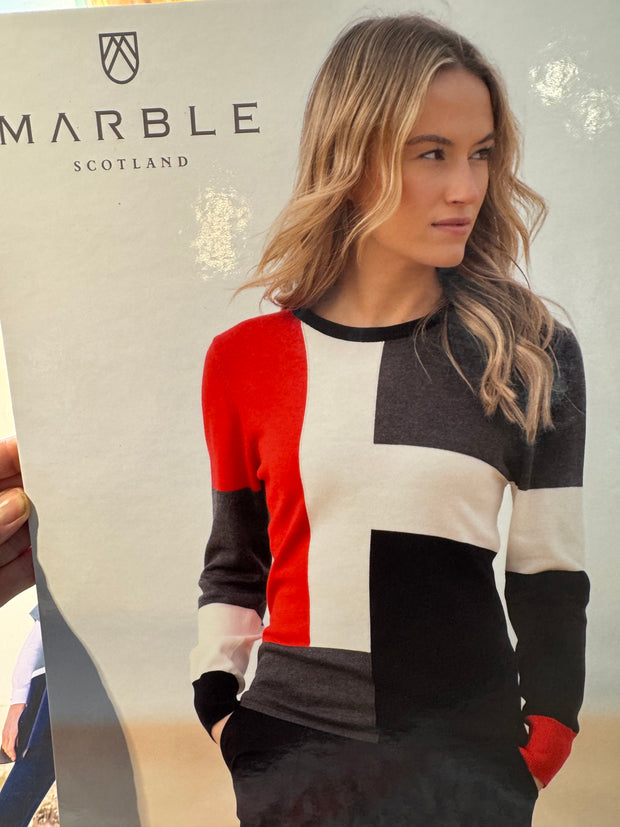 Marble Red/Grey/Black Sweater