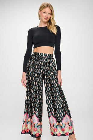 Meet Me In Santorini Eliza Black Feather Pants