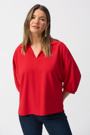 JR Woven Boxy Top Radiant Red 251116