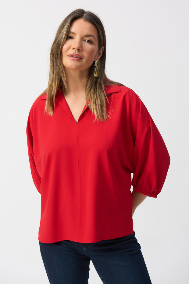 JR Woven Boxy Top Radiant Red 251116