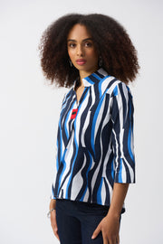 JR Woven Abstract Print Trapeze Top 251131