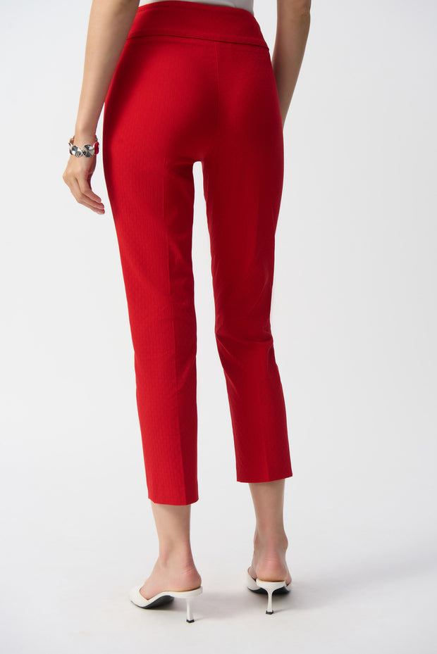 JR Textured Jacquard Crop Pull-on Pants- Red 251256