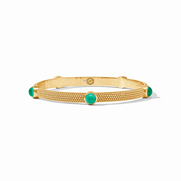 JULIE VOS CABOCHON BANGLE IRIDESCENT EMERALD GREEN (MEDIUM)