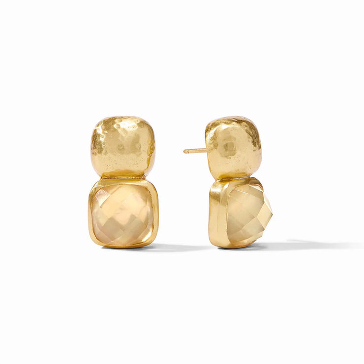 JULIE VOS CATALINA EARRING -GOLD-IRIDESCENT CHAMPAGNE