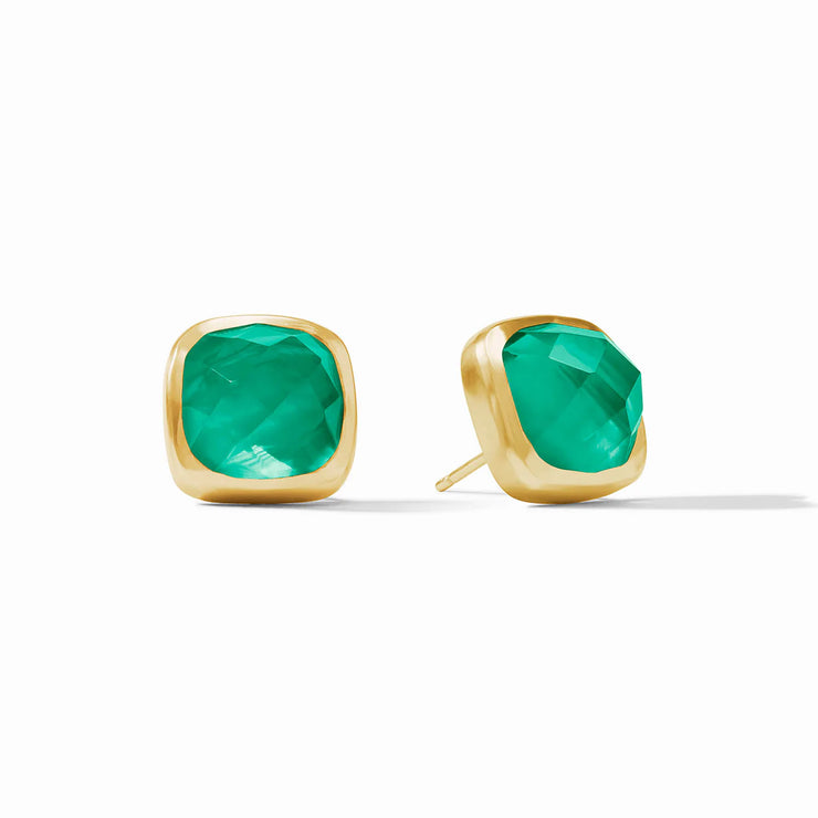 JULIE VOS- CATALINA STUD- IRIDESCENT EMERALD GREEN