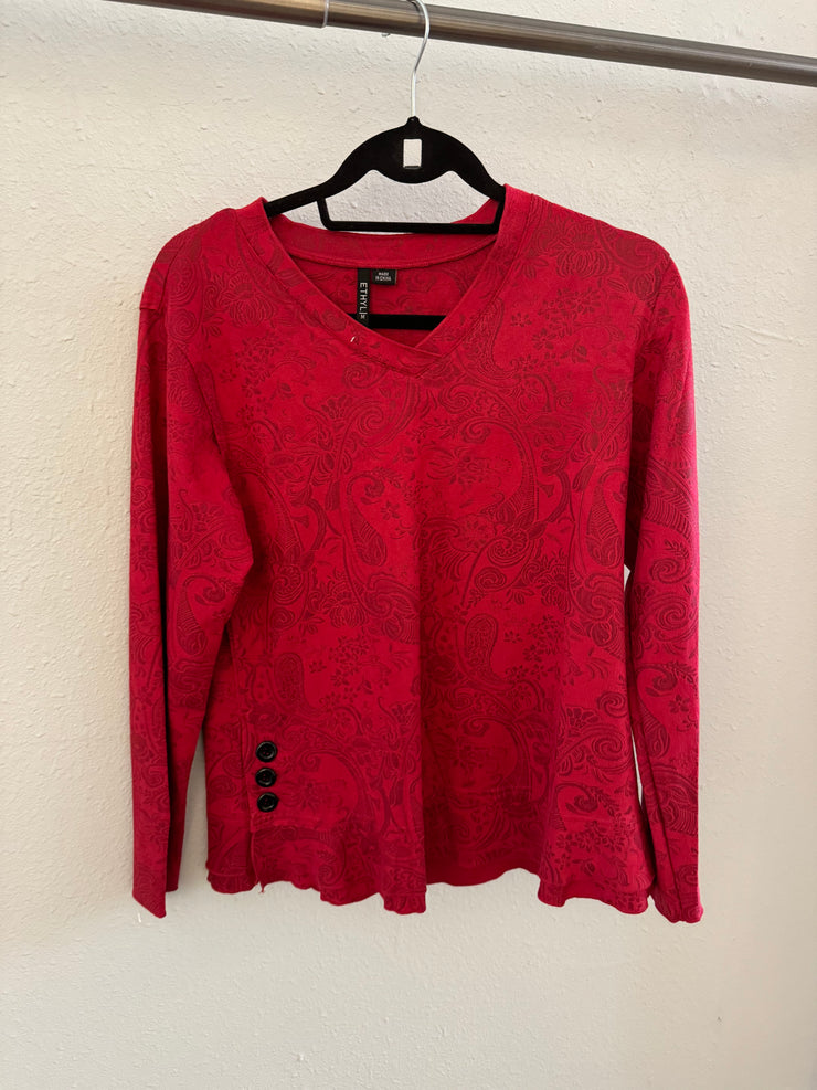 FC Ethyl Red Velvet Detail Top