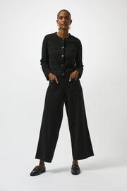 Joseph Ribkoff iSweater Knit Crew Neck Button-Front Jacket 253983