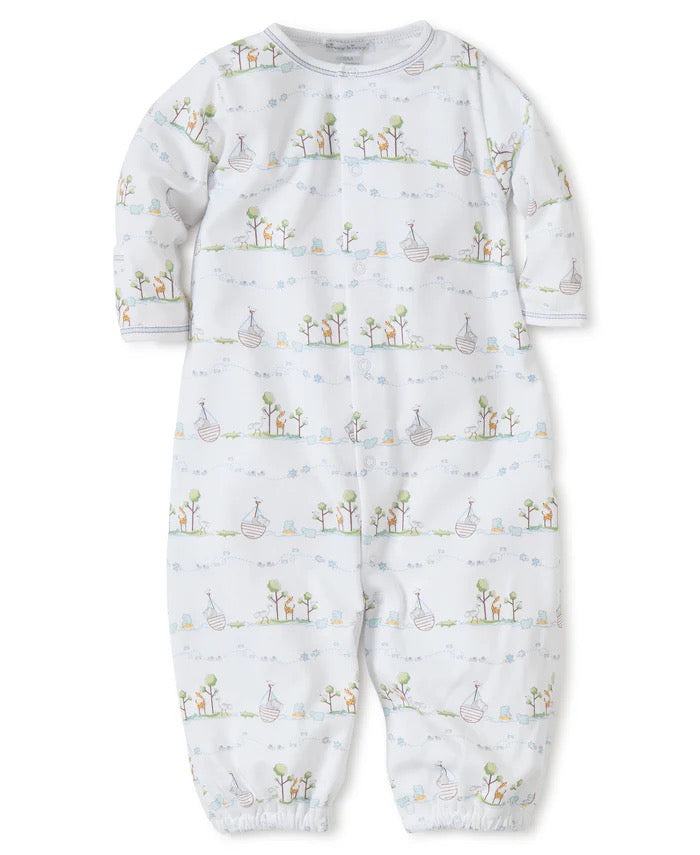 Kissy Kissy Noah’s Print Light Blue Conversion Gown (small)