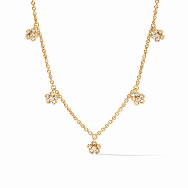 Julie Vos Laurel Delicate Charm Necklace - Gold - Cubic Zirconia