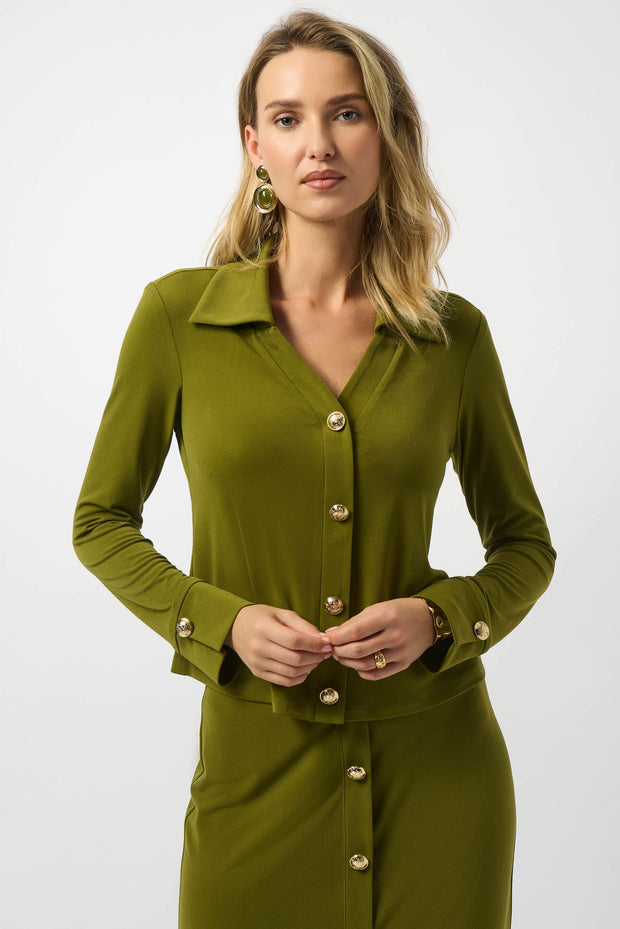 Joseph Ribkoff Moss Crepe Fitted Top 253258