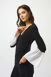 Joseph RibkoffSilky Knit & Stretch Taffeta Wrap Top 253283