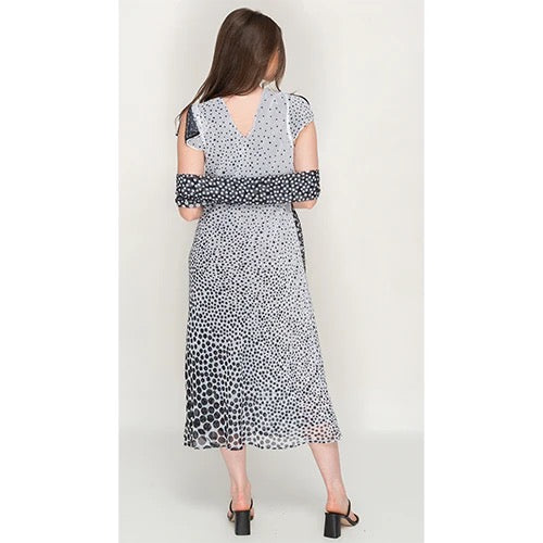 Miss Nikky  Black & White Polka Dot Dress (Reversible)