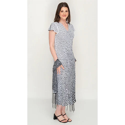 Miss Nikky  Black & White Polka Dot Dress (Reversible)