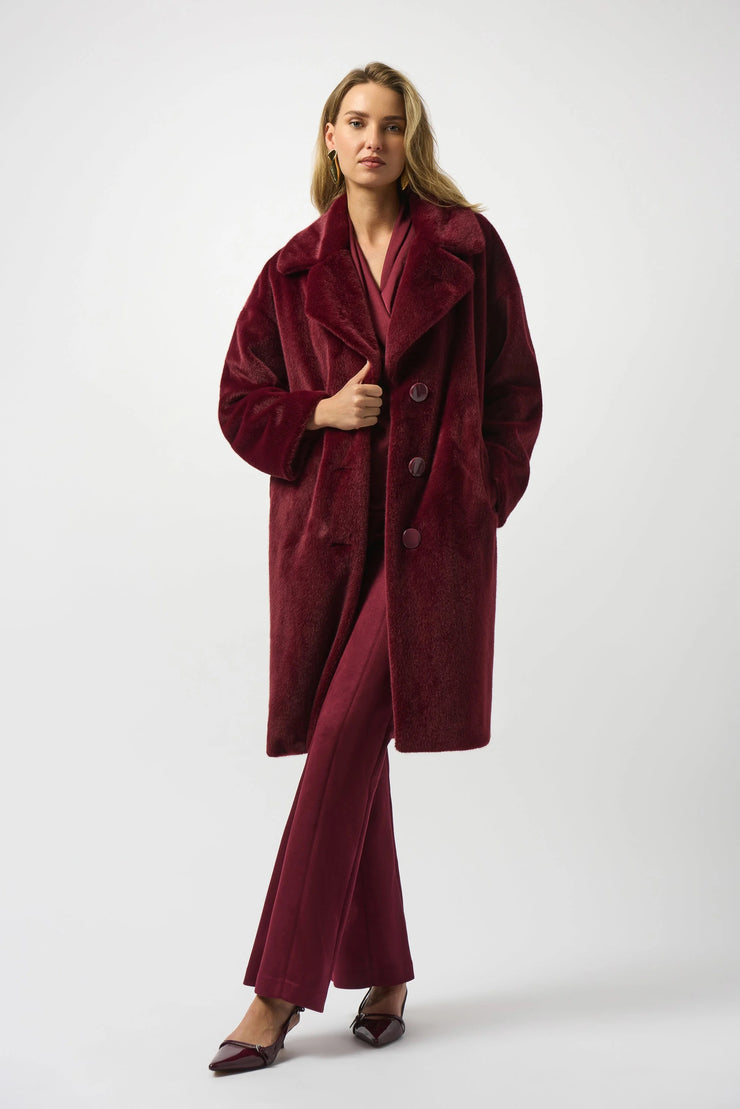 Faux Fur Straight Coat 243902F25