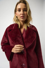 Faux Fur Straight Coat 243902F25