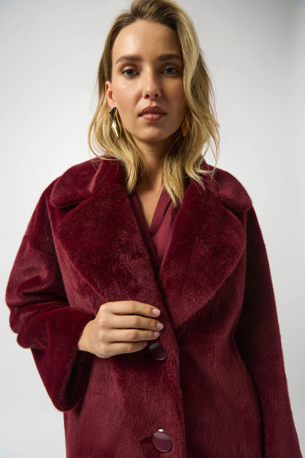 Faux Fur Straight Coat 243902F25