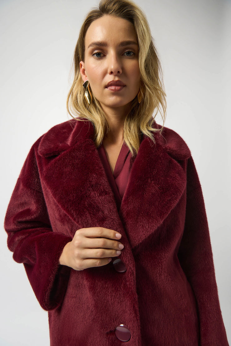 Faux Fur Straight Coat 243902F25