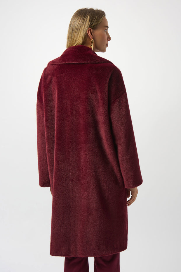 Faux Fur Straight Coat 243902F25