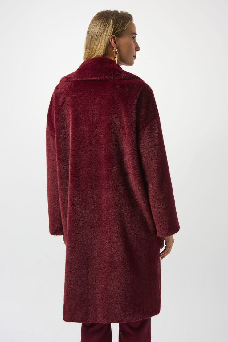 Faux Fur Straight Coat 243902F25
