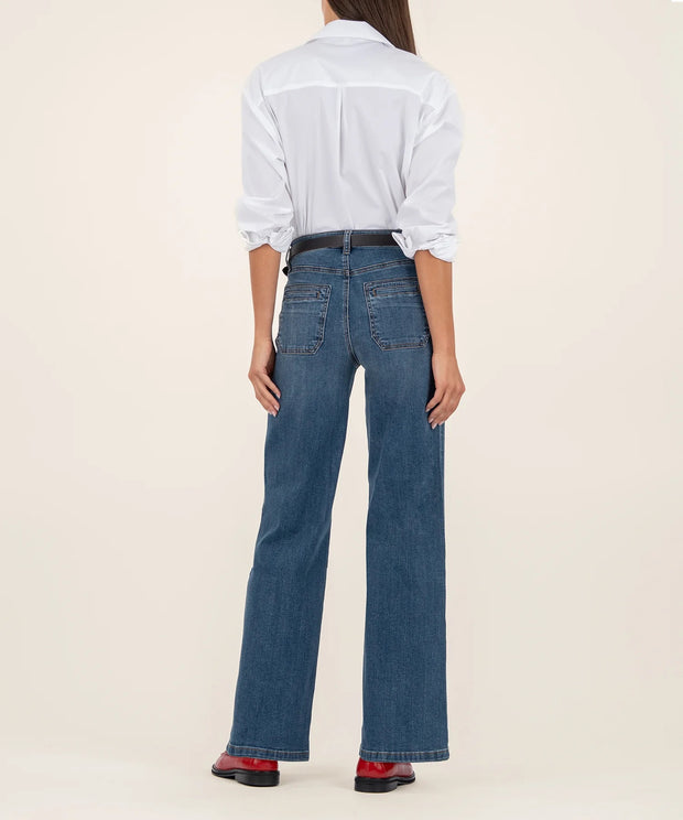 KUT From the Cloth High Rise Jean ADVENTURE W/MED BASE WASH