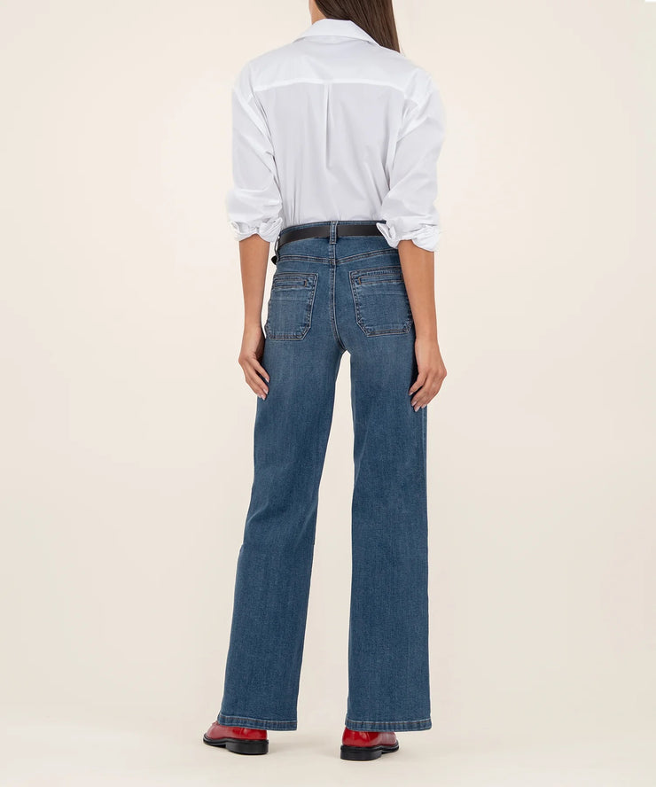 KUT From the Cloth High Rise Jean ADVENTURE W/MED BASE WASH