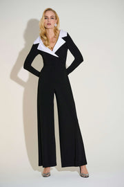 Joseph Ribkoff Signature | Silky Knit & Satin Wide Leg Jumpsuit 253705