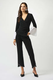 Joseph RibkoffSilky Knit & Stretch Taffeta Wrap Top 253283