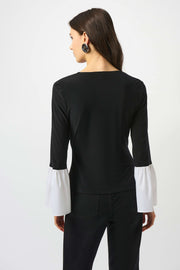Joseph RibkoffSilky Knit & Stretch Taffeta Wrap Top 253283