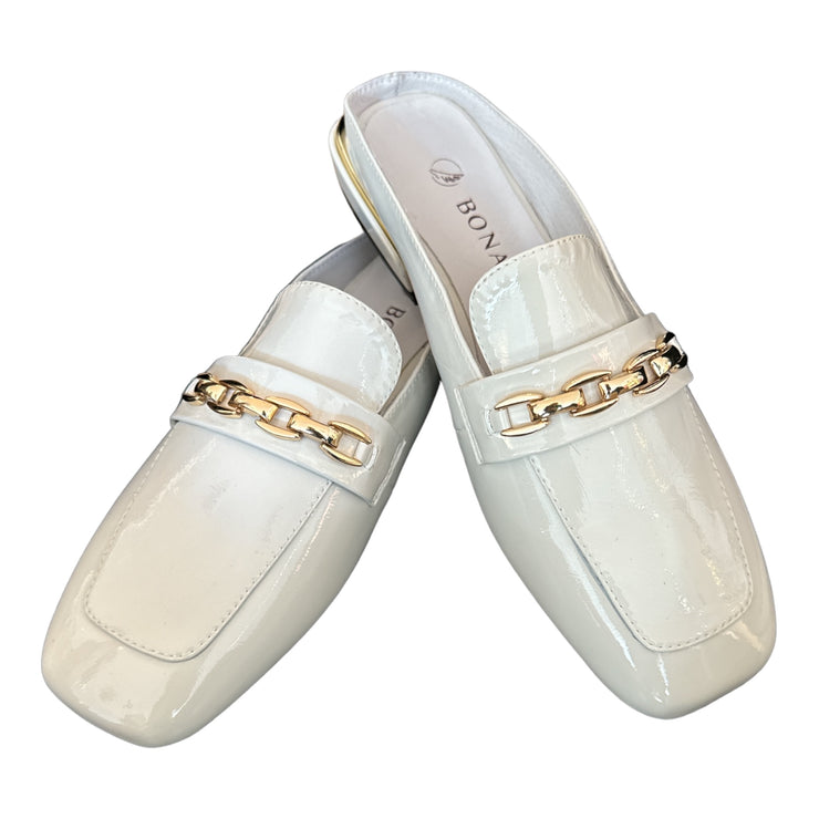 Bonavi Beige Slide With Gold Buckle